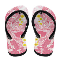 Pink Hawaii Shark Tattoo Flip Flops Puakenikeni Lei Plumeria Polynesian Pattern