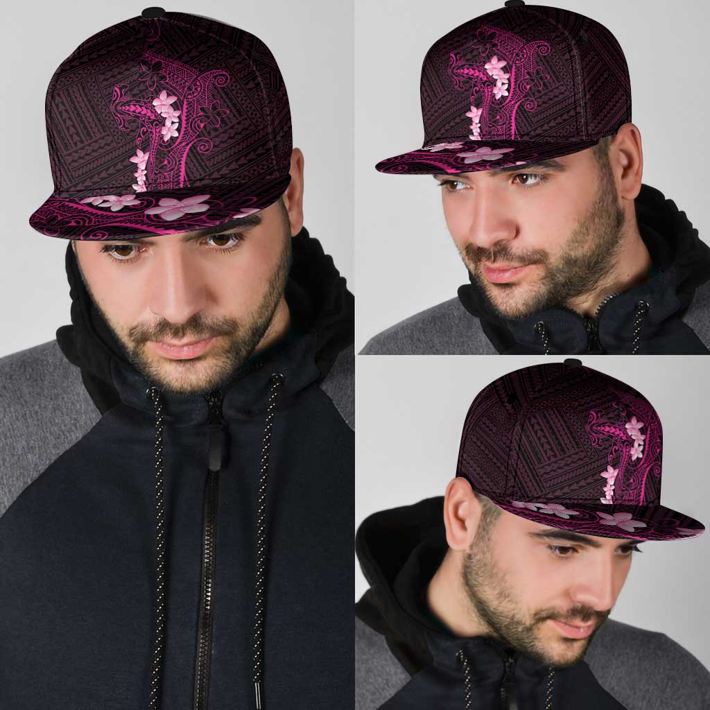 Pink Hawaii Snapback Cap Hammerhead Shark Tattoo Curve Polynesian - Polynesian Pride