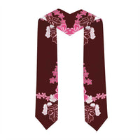Pink Hibiscus Plumeria Floral Graduation Stole