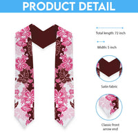 Pink Hibiscus Plumeria Floral Graduation Stole