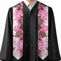 Pink Hibiscus Plumeria Floral Graduation Stole