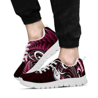 Pink New Zealand Sneakers Aotearoa Silver Fern With Manaia Maori Unique