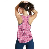 Pink Palaka Hawaii Cowboy Women Racerback Tank Puakenikeni Lei Paniolo Papale Seamless Vibes LT14 - Polynesian Pride