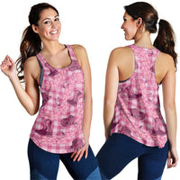 Pink Palaka Hawaii Cowboy Women Racerback Tank Puakenikeni Lei Paniolo Papale Seamless Vibes LT14 - Polynesian Pride