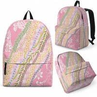 Pink Palaka Hawaii Leis Backpack Hawaiian-plaid Elegant Tropical Vibes LT14 - Polynesian Pride