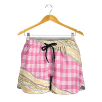 Pink Palaka Hawaii Leis Elegant Vibes Shorts for Women
