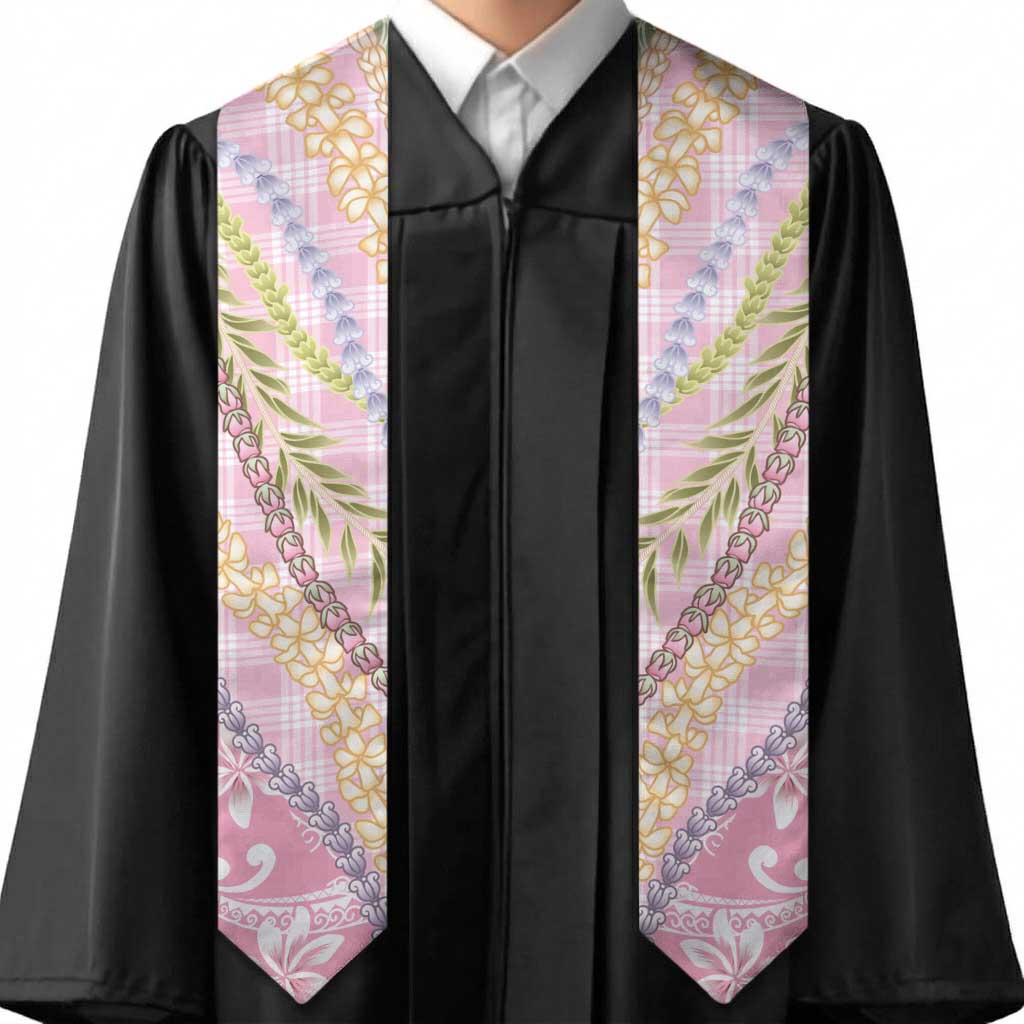 Pink Palaka Hawaii Leis Graduation Stole Hawaiian-plaid Elegant Tropical Vibes - Polynesian Pride