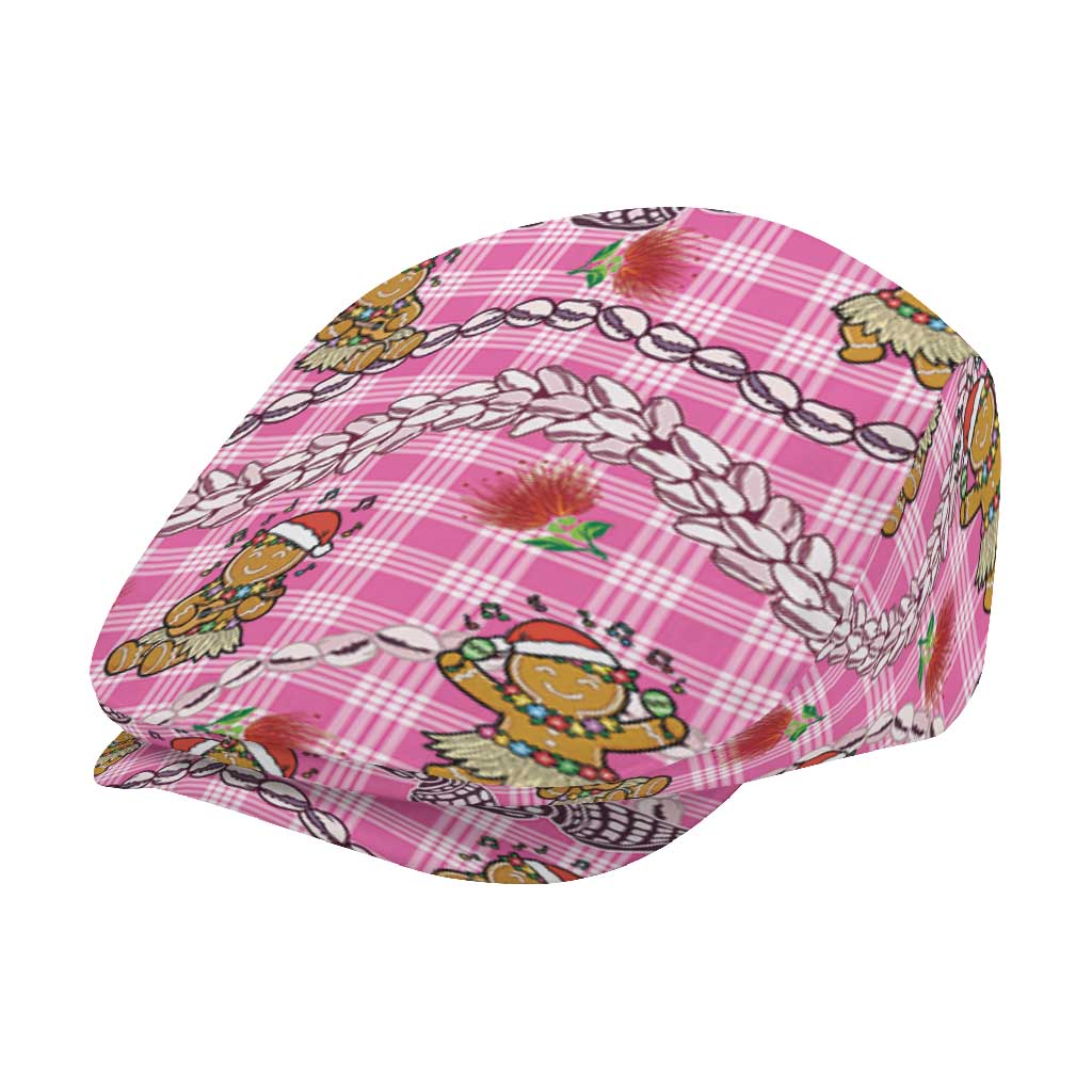 Pink Palaka Hawaii Mele Kalikimaka Jeff Hat Ohia Lehua Shell Leis Funny Gingerbread Santa - Polynesian Pride