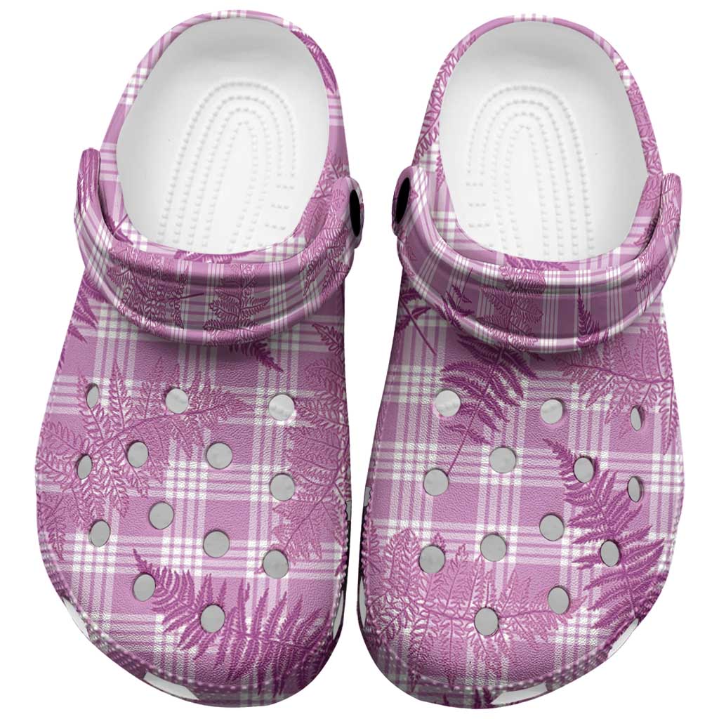 Pink Palaka Hawaii Palapalai Clogs Shoes Hawaiian Fern