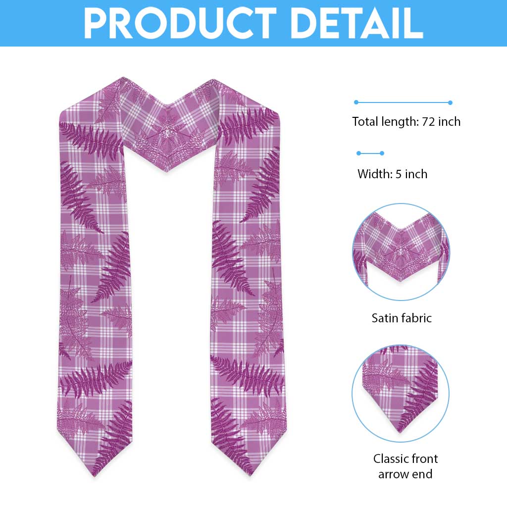 Pink Palaka Hawaii Palapalai Graduation Stole Hawaiian Fern