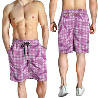 Pink Palaka Hawaii Palapalai Shorts for Men Hawaiian Fern