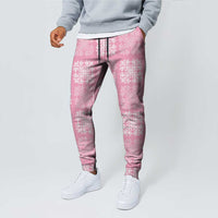 Pink Palaka Quilt Hawaii Jogger Pants Traditional Hawaii-plaid Pattern - Polynesian Pride
