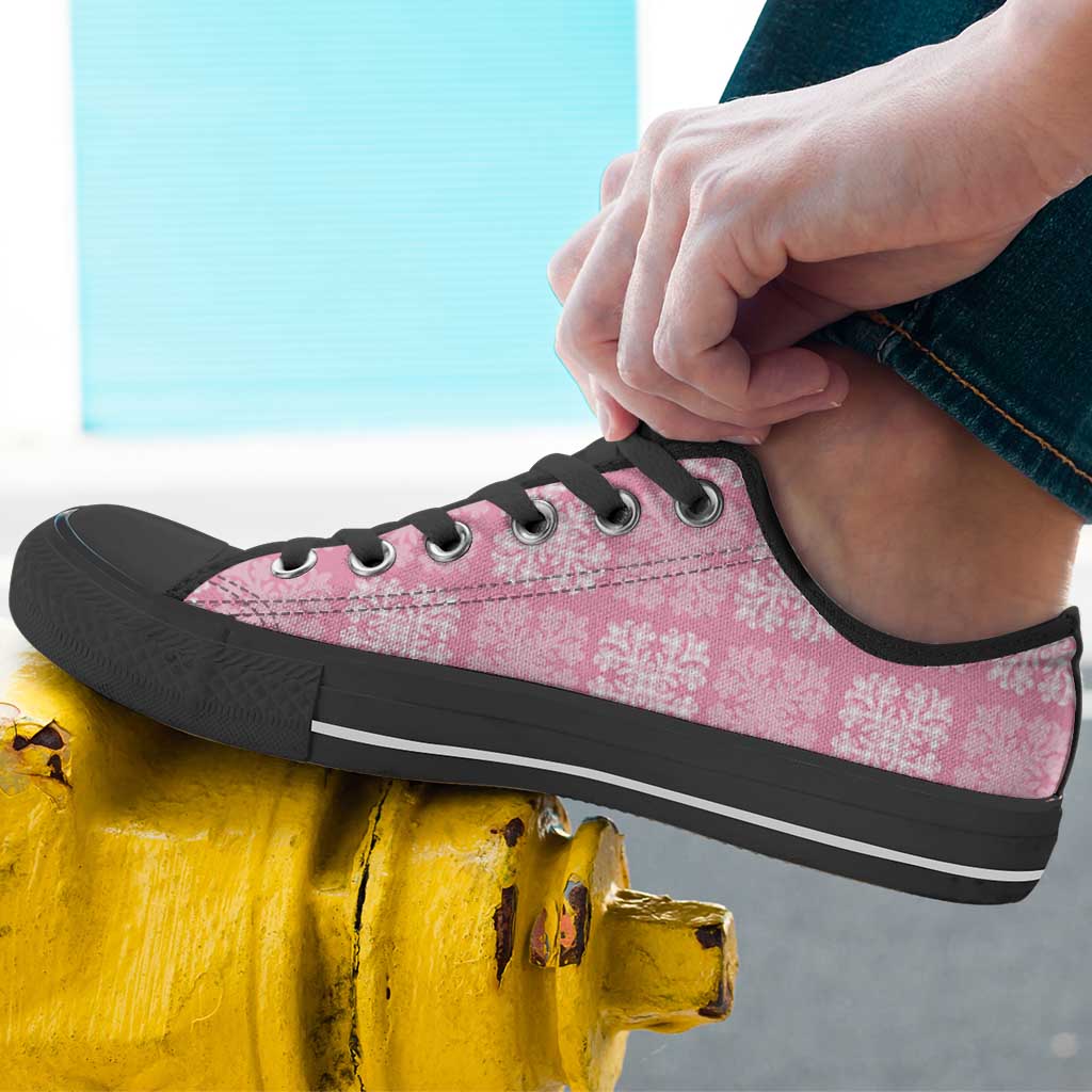 Pink Palaka Quilt Hawaii Low Top Shoes Traditional Hawaii-plaid Pattern - Polynesian Pride