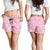 Pink Palaka Quilt Hawaii Shorts for Women Traditional Hawaii-plaid Pattern - Polynesian Pride