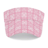 Pink Palaka Quilt Hawaii Sun Visor Cap Traditional Hawaii-plaid Pattern