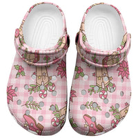 Pink Paniolo Palaka Hawaiian Cowgirl Christmas Clogs Shoes LT9 Pink - Polynesian Pride