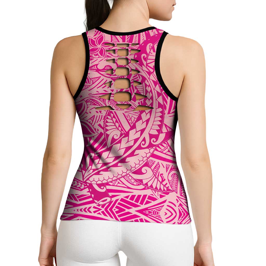 Pink Polynesia Hollow Tank Top Hawaiian Tribal Hammerhead Shark Tattoo - Polynesian Pride