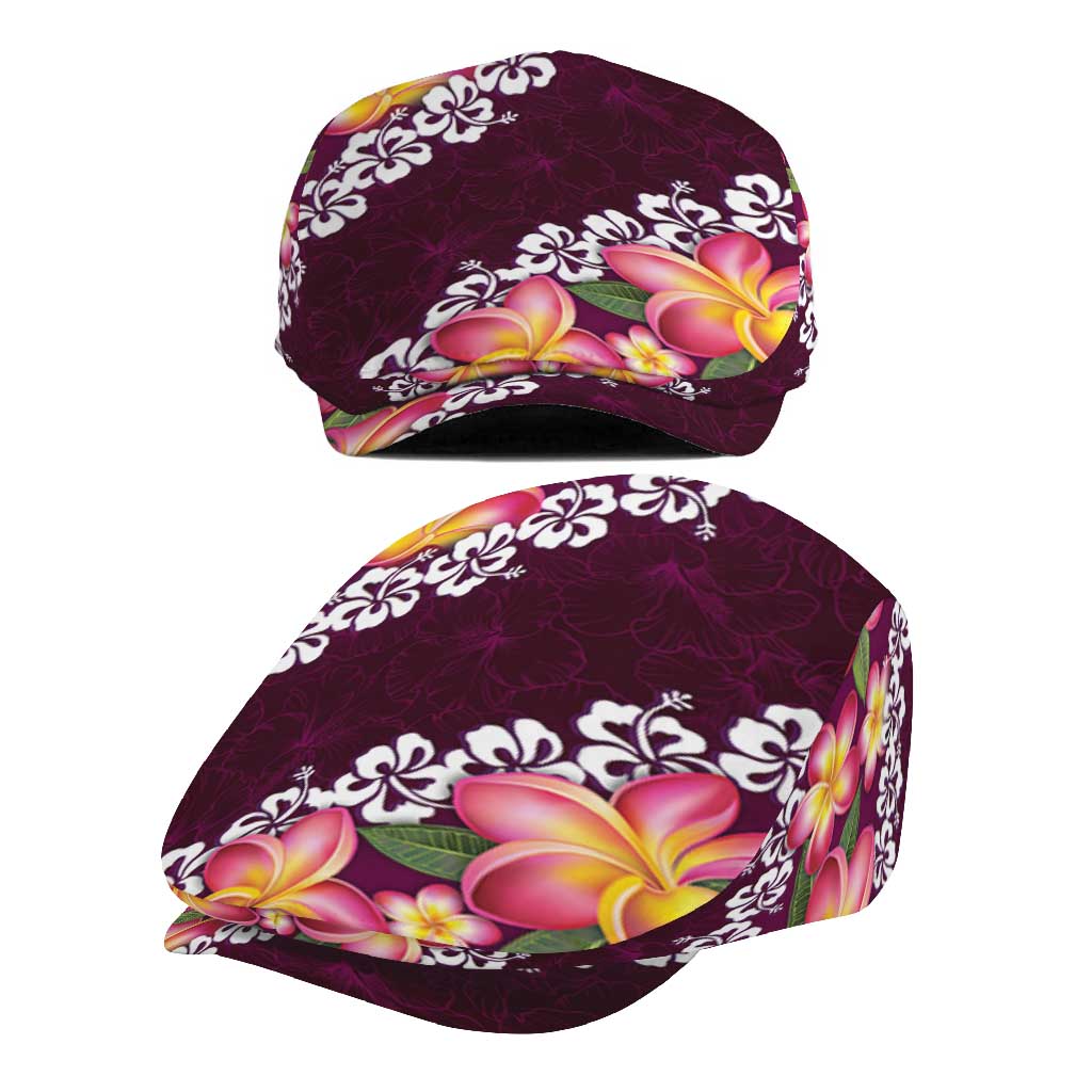 Pink Polynesia Jeff Hat Plumeria With Hibiscus Pattern Tropical Vibes LT14 - Polynesian Pride