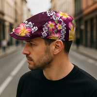 Pink Polynesia Jeff Hat Plumeria With Hibiscus Pattern Tropical Vibes LT14 - Polynesian Pride