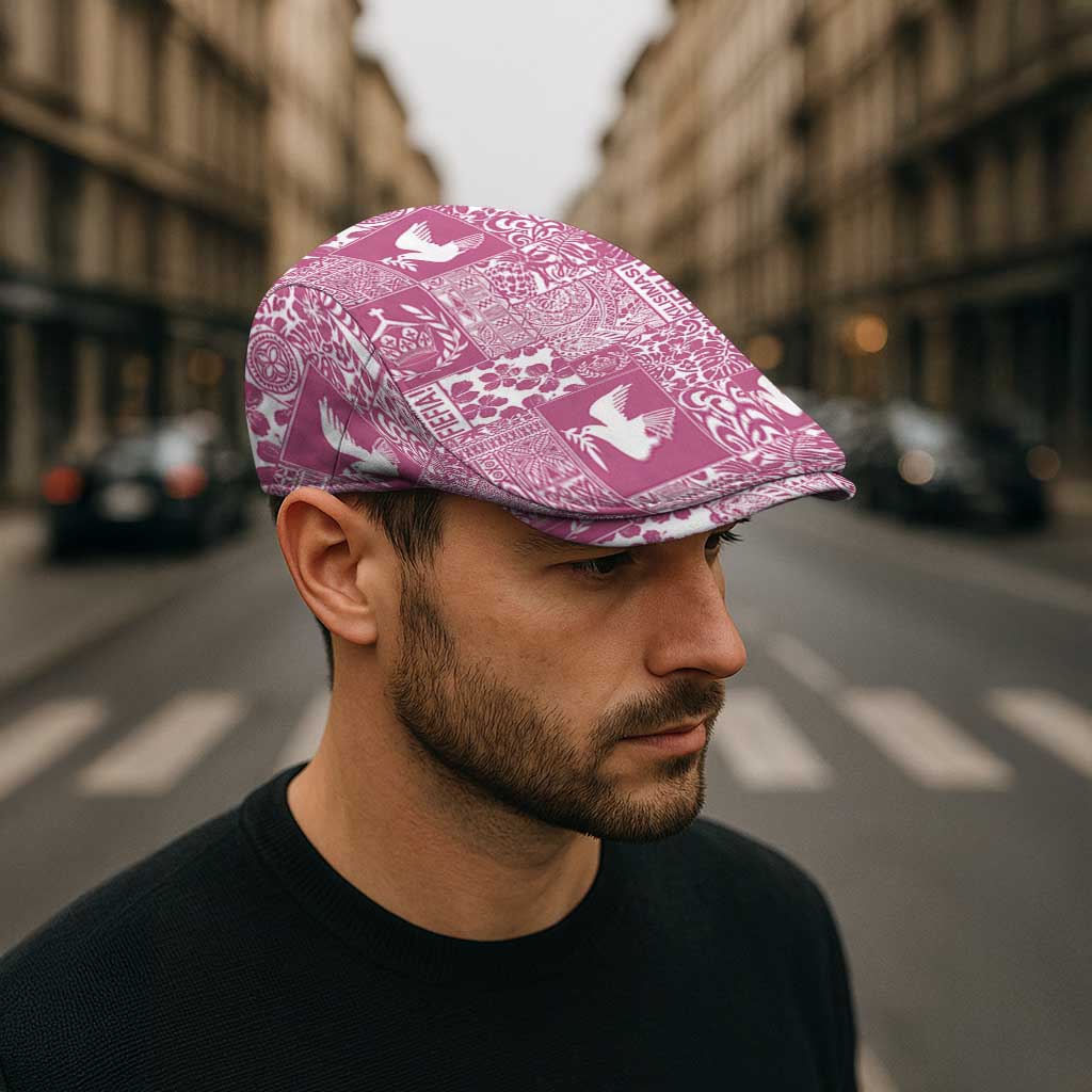 Pink Tonga Kilisimasi Fiefia Jeff Hat Pacific Patchwork Xmas Vibes - Polynesian Pride