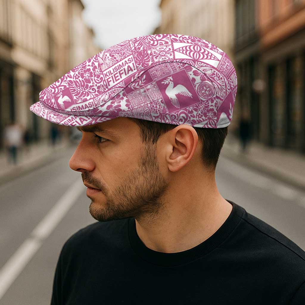 Pink Tonga Kilisimasi Fiefia Jeff Hat Pacific Patchwork Xmas Vibes - Polynesian Pride