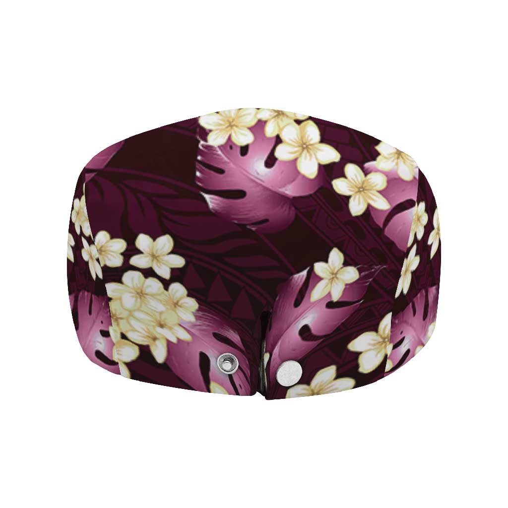 Pink Tropical Hawaii Jeff Hat Seamless Monstera Plumeria Hawaiian Pattern - Polynesian Pride
