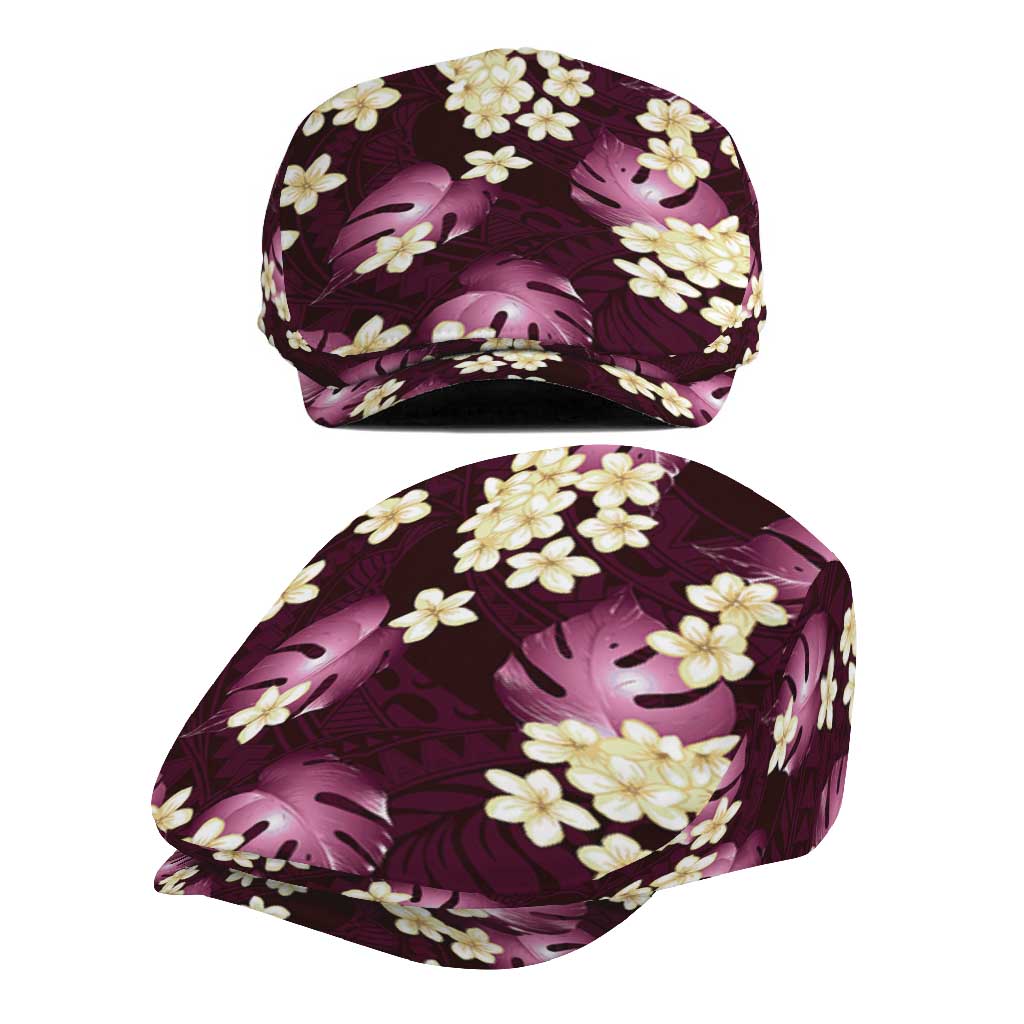Pink Tropical Hawaii Jeff Hat Seamless Monstera Plumeria Hawaiian Pattern - Polynesian Pride