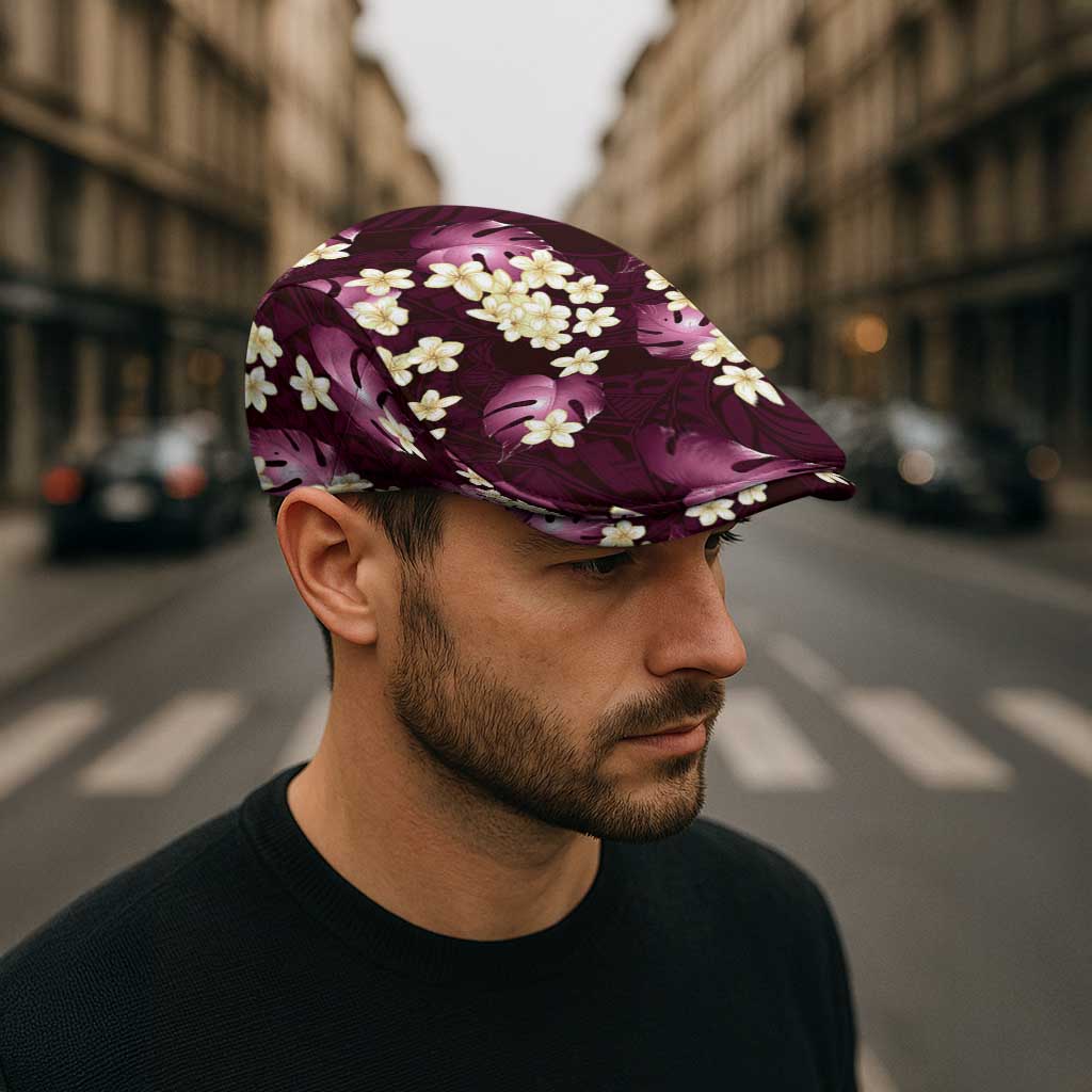 Pink Tropical Hawaii Jeff Hat Seamless Monstera Plumeria Hawaiian Pattern - Polynesian Pride