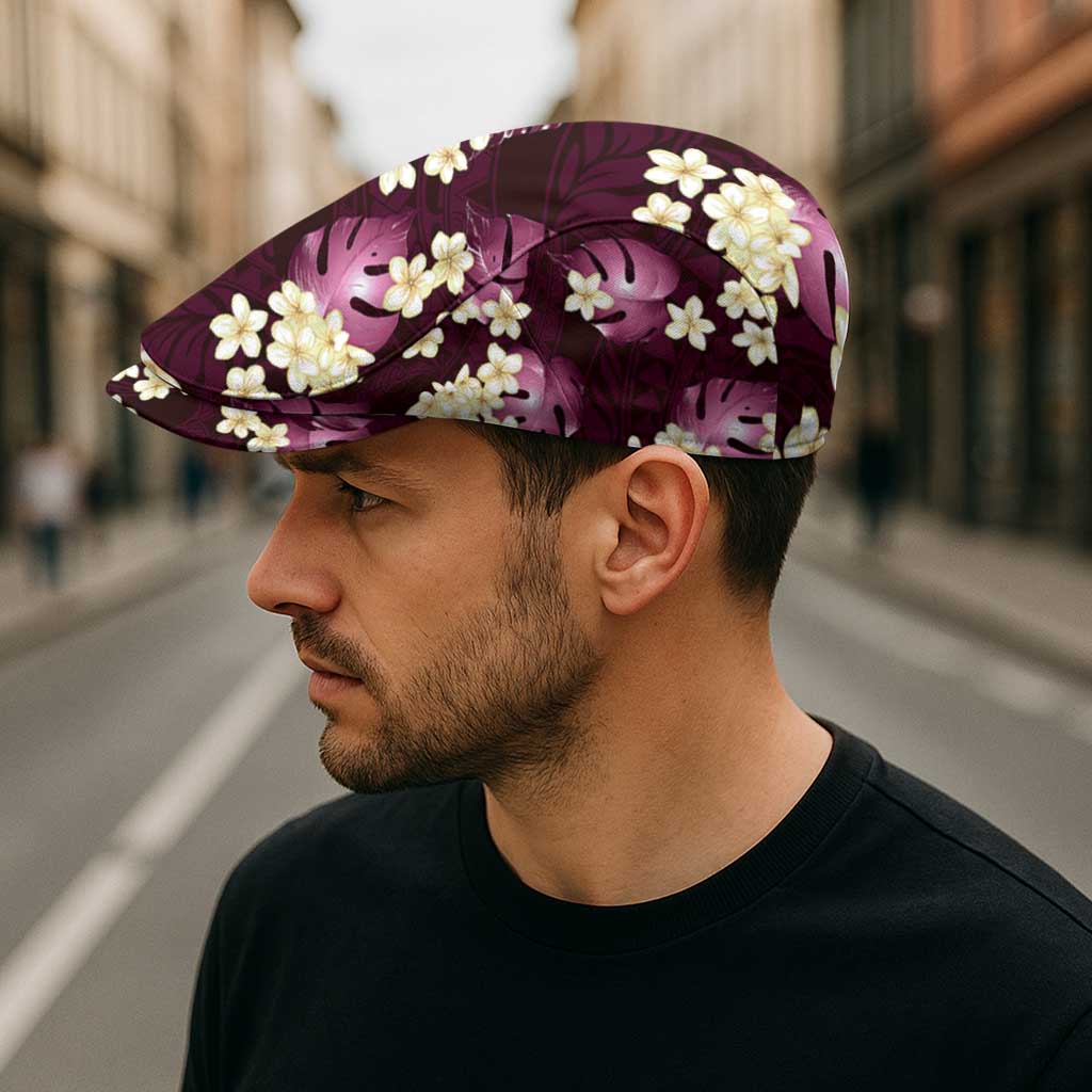 Pink Tropical Hawaii Jeff Hat Seamless Monstera Plumeria Hawaiian Pattern - Polynesian Pride