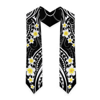 Plumeria With Black Polynesian Tattoo Pattern Graduation Stole