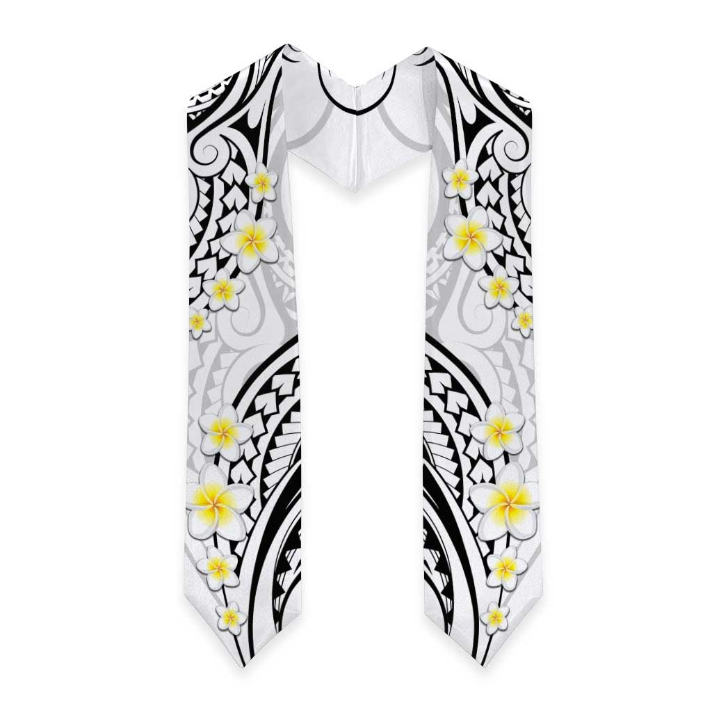 Plumeria With White Polynesian Tattoo Pattern Graduation Stole