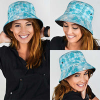 Polu Aloha Hawaii Bucket Hat Plumeria Lei With Palaka Motif - Polynesian Pride