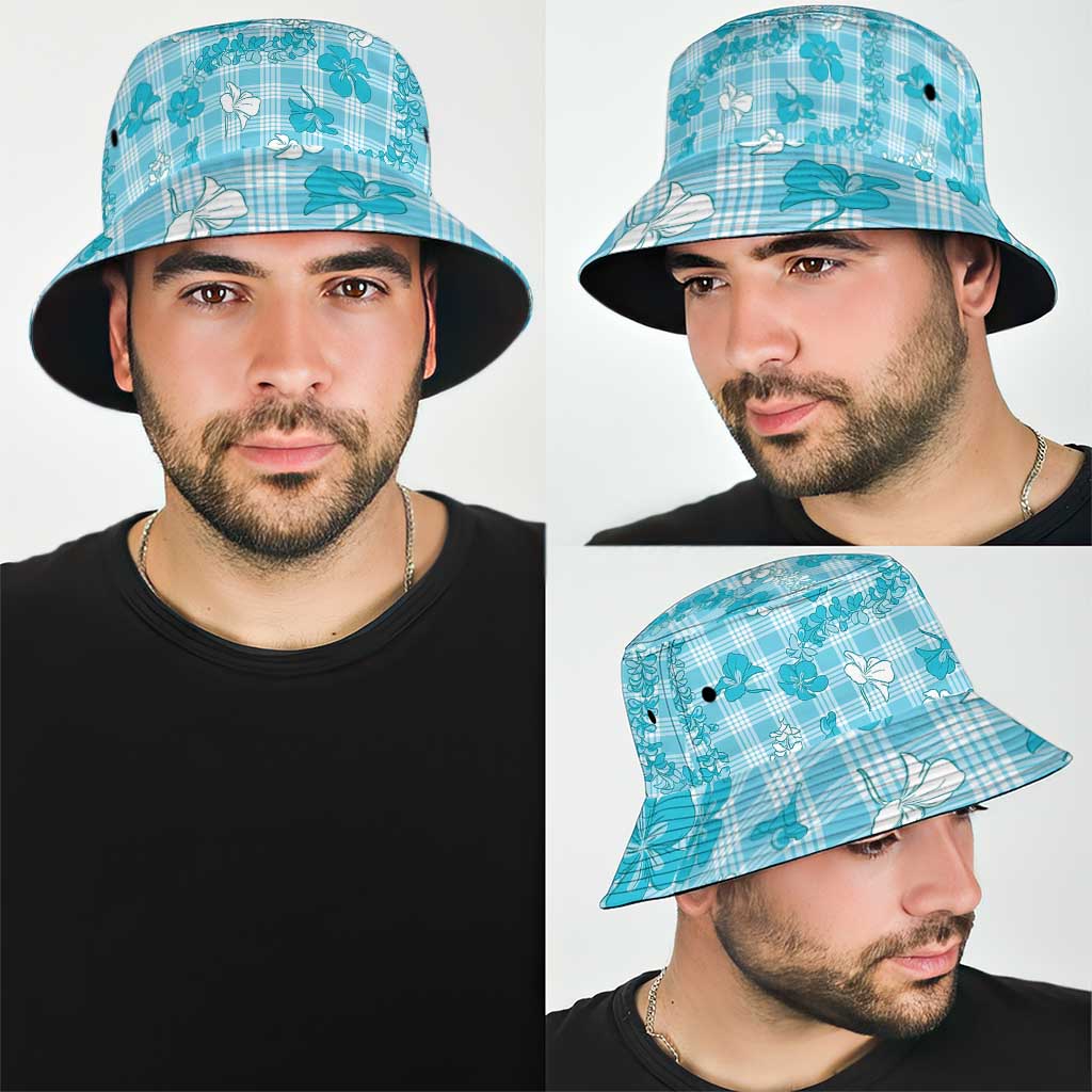 Polu Aloha Hawaii Bucket Hat Plumeria Lei With Palaka Motif - Polynesian Pride