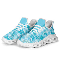 Polu Aloha Hawaii Clunky Sneakers Plumeria Lei With Palaka Motif - Polynesian Pride