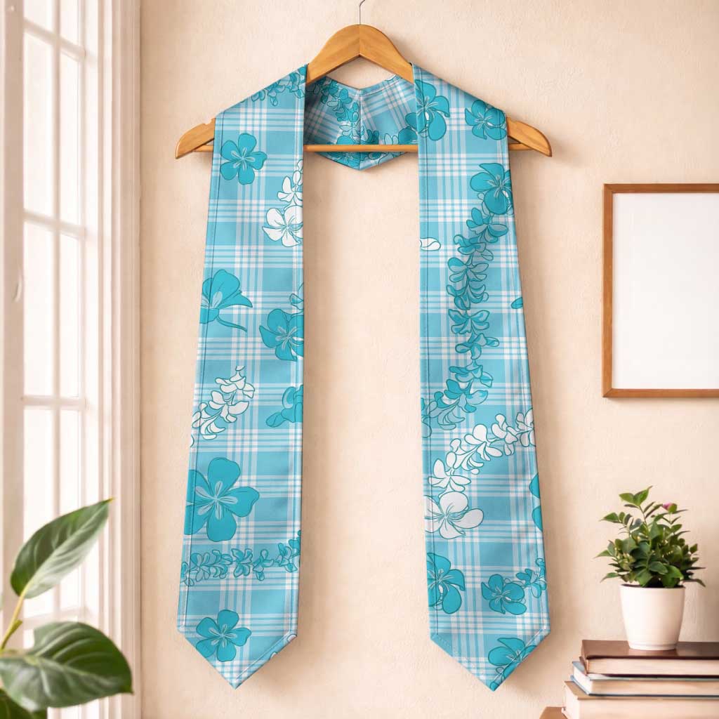 Polu Aloha Hawaii Graduation Stole Plumeria Lei With Palaka Motif - Polynesian Pride