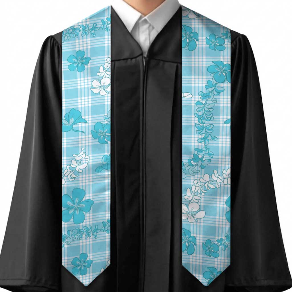 Polu Aloha Hawaii Graduation Stole Plumeria Lei With Palaka Motif - Polynesian Pride