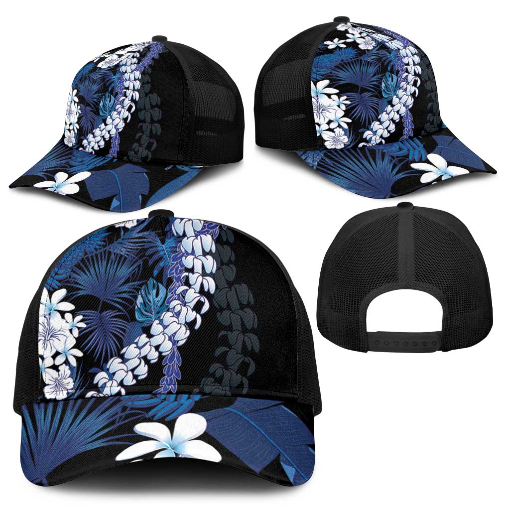 Polu Aloha Hawaii Lei Mesh Trucker Cap Tropical Flowers Elegant Vibe - Polynesian Pride