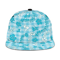 Polu Aloha Hawaii Snapback Cap Plumeria Lei With Palaka Motif LT14 One Size Blue - Polynesian Pride
