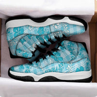 Polu Aloha Hawaii Sneakers J11 Plumeria Lei With Palaka Motif LT14 - Polynesian Pride