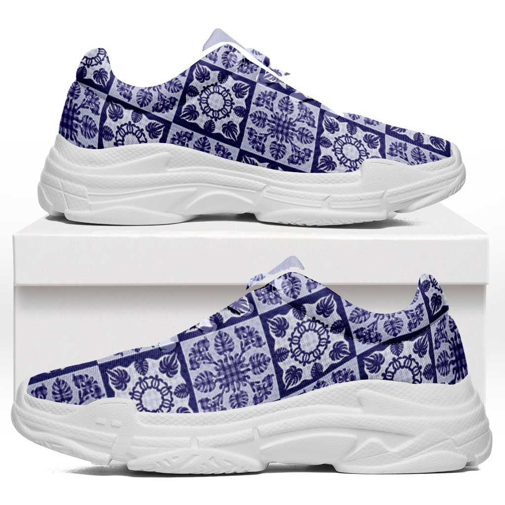 Polu Palaka Quilt Hawaii Chunky Sneakers Hawaiian Tropical Monstera Sea Turtle