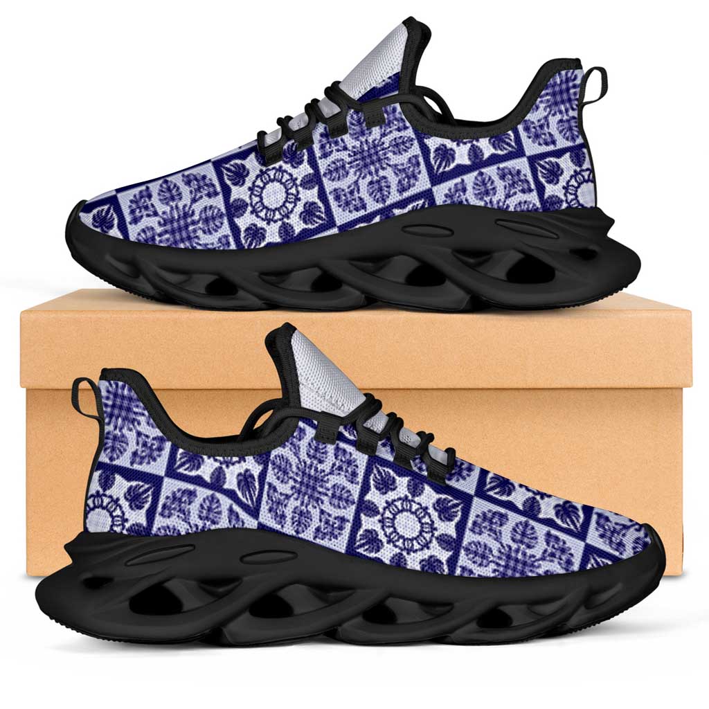 Polu Palaka Quilt Hawaii Clunky Sneakers Hawaiian Tropical Monstera Sea Turtle