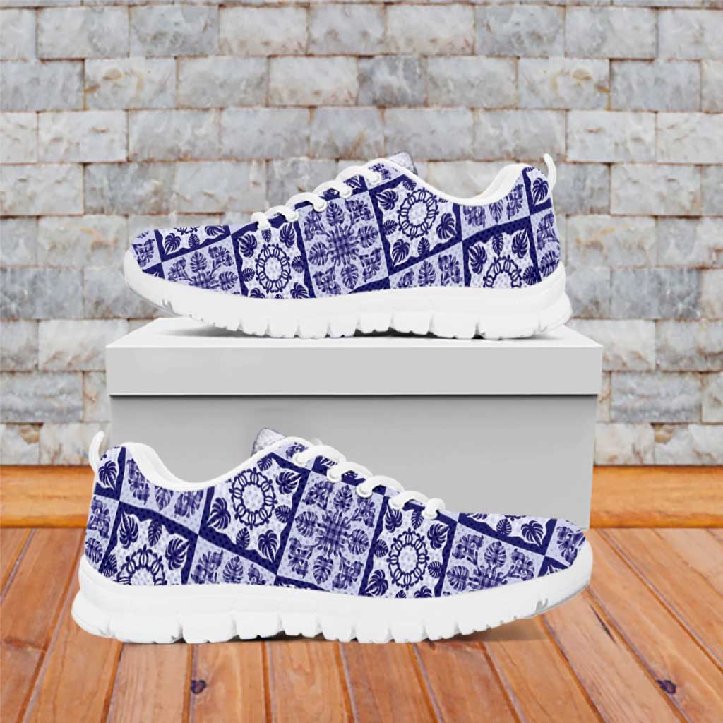 Polu Palaka Quilt Hawaii Sneakers Hawaiian Tropical Monstera Sea Turtle