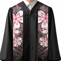 Polynesia Floral Tattoo Graduation Stole With Red Gradient Plumeria