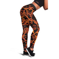 Polynesia Lava Monster Cosplay Leggings Fiery Glowing Volcano Crack Pattern DT05 - Polynesian Pride