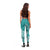 Polynesia Leggings Plumeria Teal Curves