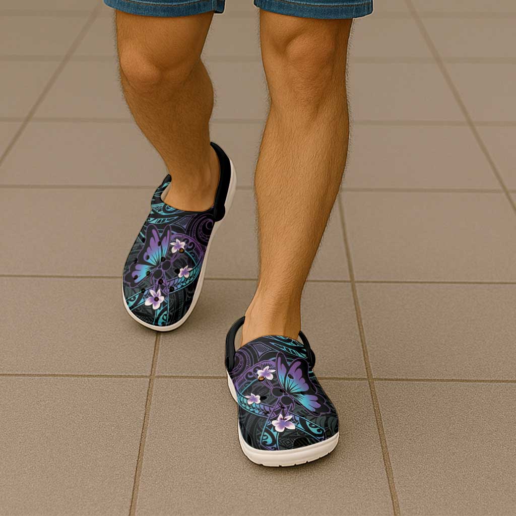Polynesia Suicide Prevention Awareness Clogs Shoes Your Life Is Worth Living For Polynesian Purple