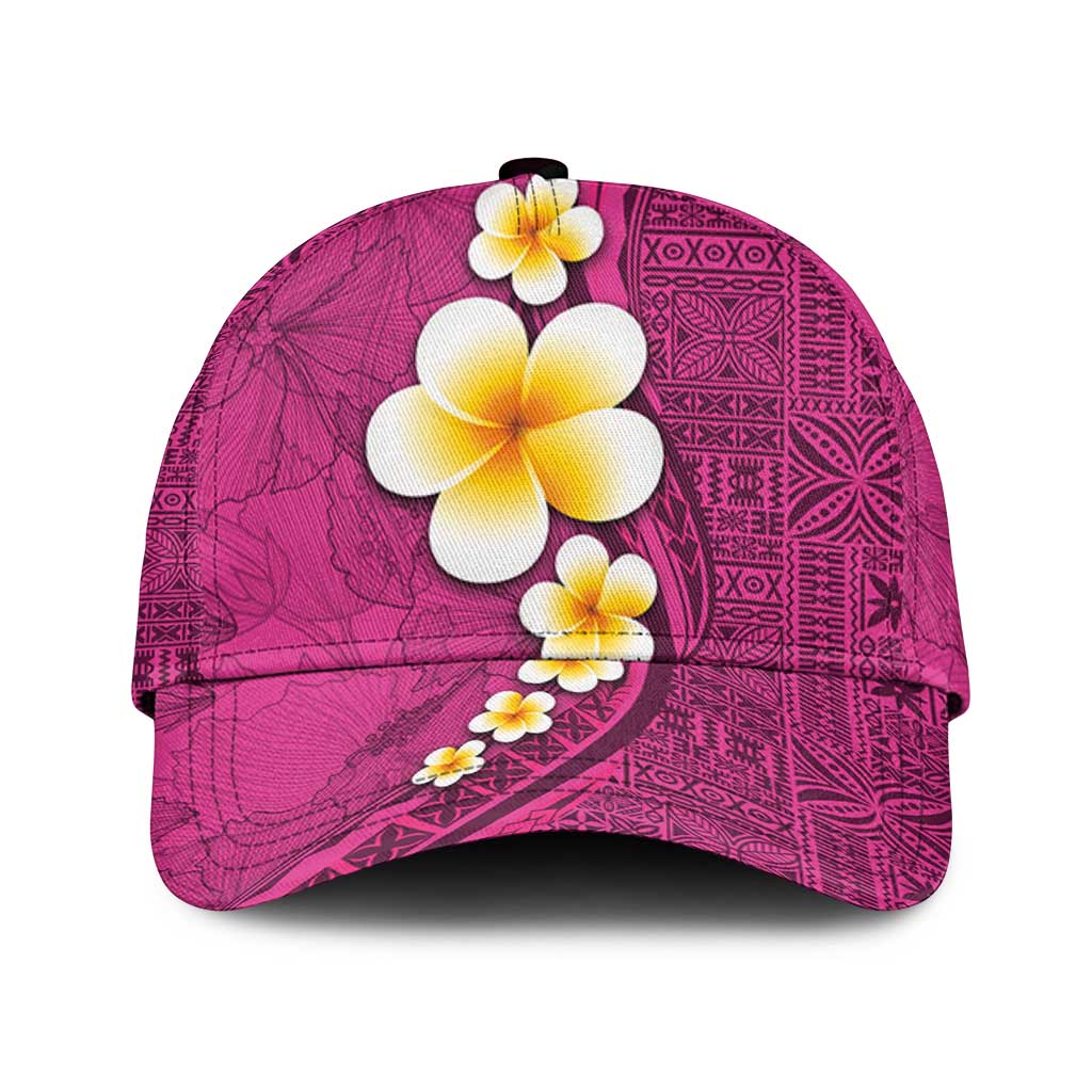 Polynesian Hibiscus and Plumeria Tapa Pattern Classic Cap Pink Color - Polynesian Pride
