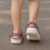 Polynesian Monstera Tiare Floral Clogs Shoes Fuchsia Tropical Plaid - Polynesian Pride