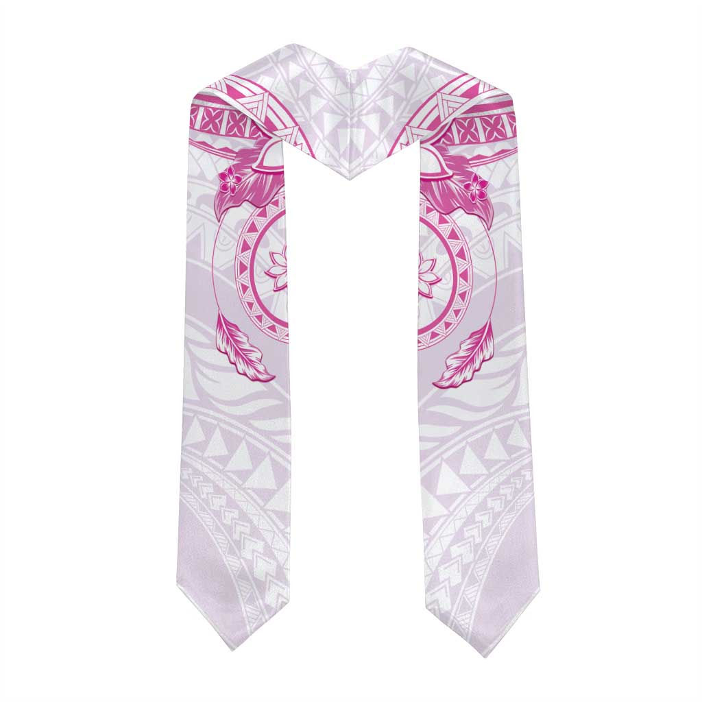 Polynesian Pattern With Plumeria Flowers Graduation Stole Pink