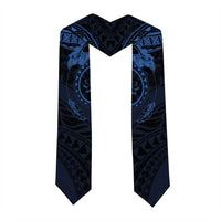 Polynesian Sunset Plumeria Graduation Stole Navy Polynesian Tattoo